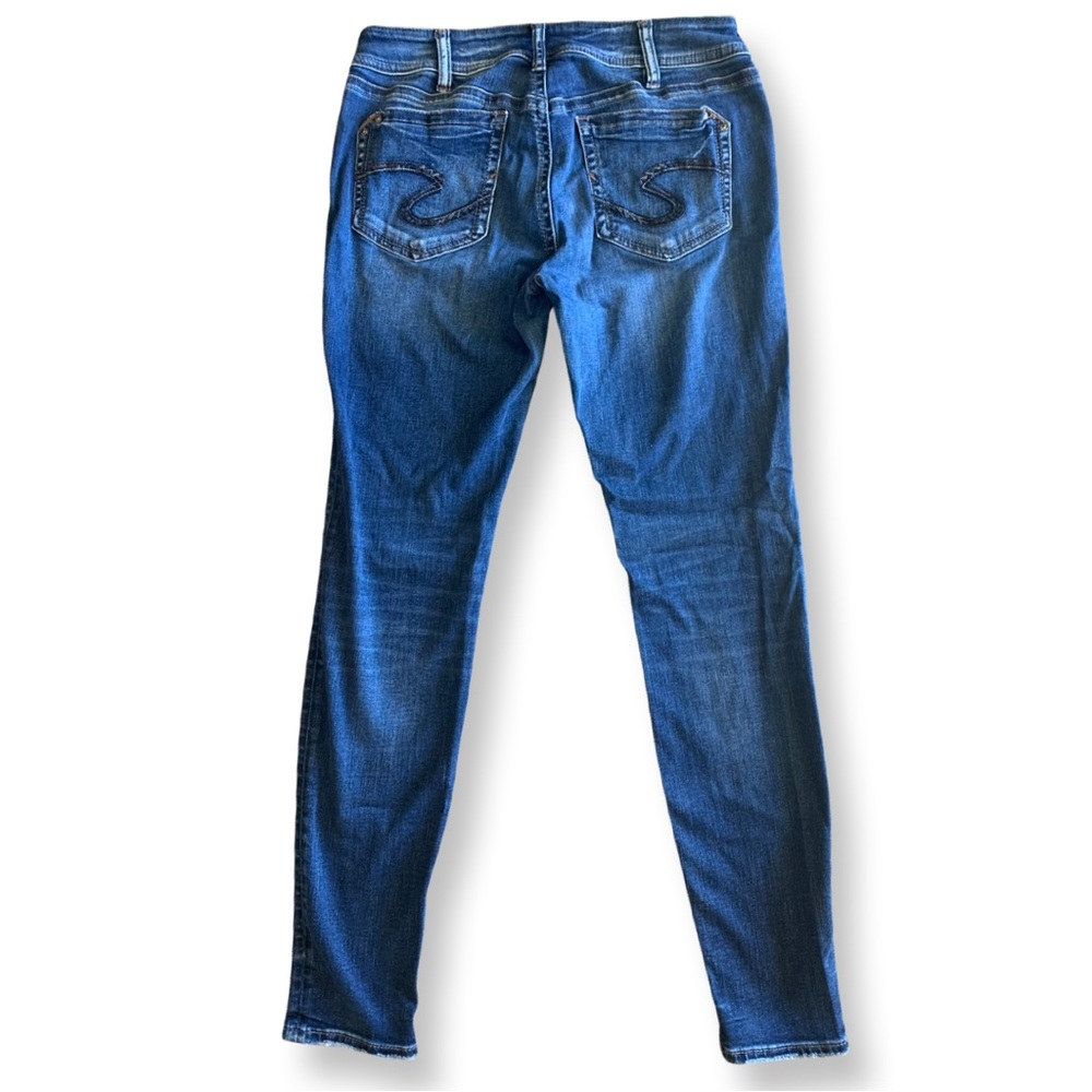 The Silver Jean Co. Womens Denim Blue Jeans Suki Super Skinny 30/L31